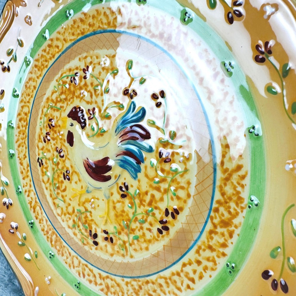 Bella Casa by Ganz Rooster Ceramic Plate‎ Scalloped Cottage 11" Farmhouse Decor - Picture 4 of 7